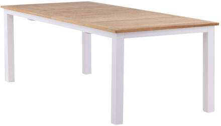 Hioshop Panama eettafel tuin incl. extra blad 224, 324 cm wit,