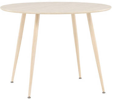 Hioshop Plaza eetkamertafel Ø100 cm whitewash. Wit