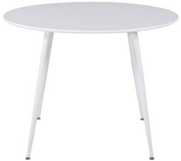 Hioshop Plaza eetkamertafel Ø100cm wit. Multicolor, Transparant