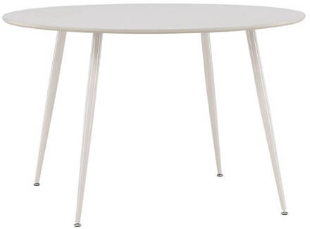 Hioshop Plaza eetkamertafel Ø120 cm beige.