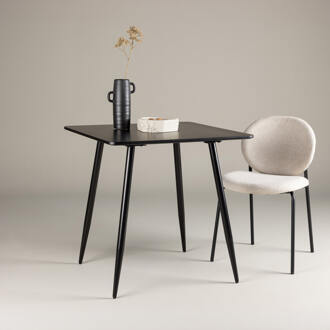 Hioshop Polar eetkamertafel 75x75 cm zwart.