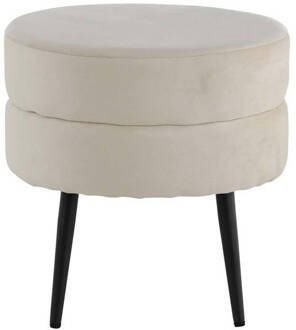 Hioshop Pot poef Ø40cm velours beige.