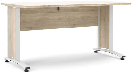 Hioshop Prisme bureau C eiken decor en wit. Geel