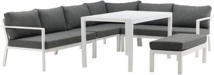 Hioshop Ramos loungeset 3 delen grijs,wit.