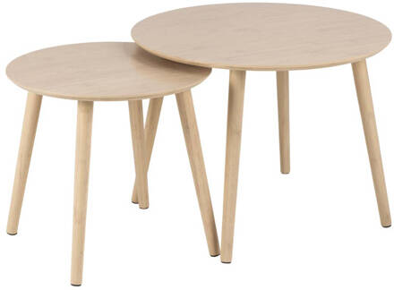 Hioshop Repor salontafel set van 2 stuks. naturel. Beige