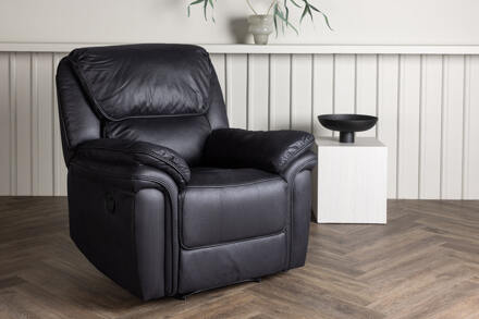 Hioshop Saranda fauteuil , Recliner met voetsteun zwart.