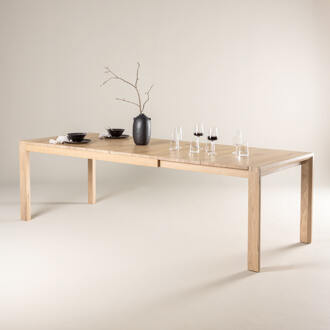 Hioshop Slider eetkamertafel 95x170 cm naturel. Beige