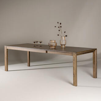 Hioshop Slider eetkamertafel 95x170 cm naturel. Beige