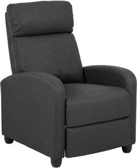 Hioshop Soma fauteuil recliner met zak, push-functie grijs.