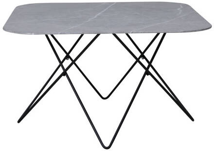 Hioshop Tristar salontafel 80x80 cm glas grijs marmor decor.