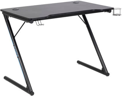 Hioshop Trops bureau voor gaming met bekerhouder zwart.