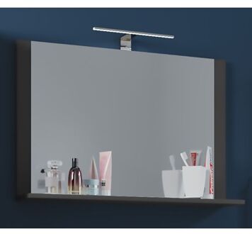 Hioshop VCB10 Mini spiegelkast , badkamerspiegel met 1 plank Antraciet