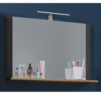 Hioshop VCB10 Mini spiegelkast , badkamerspiegel met 1 plank Geel