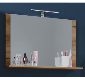 Hioshop VCB10 Mini spiegelkast , badkamerspiegel met 1 plank Honing Geel