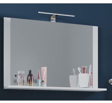 Hioshop VCB10 Mini spiegelkast , badkamerspiegel met 1 plank wit.