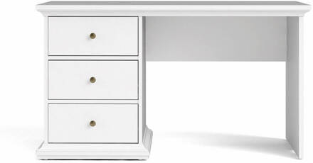 Hioshop Venedig bureau met 3 lades breedte 130 cm, hoogte 73 cm wit.