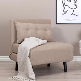 Hioshop Vicky slaapbank ,fauteuil bruin.