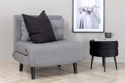 Hioshop Vicky slaapbank ,fauteuil grijs.