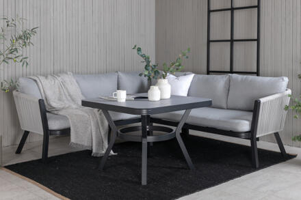 Hioshop Virya loungeset 2 delen grijs,zwart.