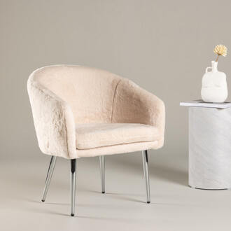 Hioshop Wanda fauteuil teddy beige.