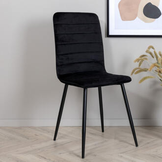 Hioshop WinduLyx eetkamerstoel velours zwart. Multicolor, Transparant