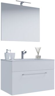 Hioshop Wonda badkamer spiegel 80 cm wit.