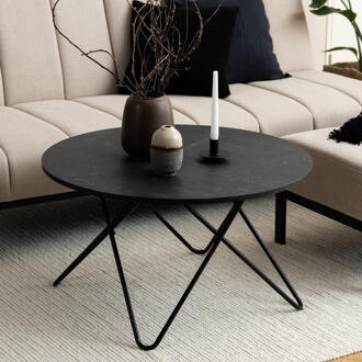 Hioshop Wyra salontafel Ø80cm zwart.