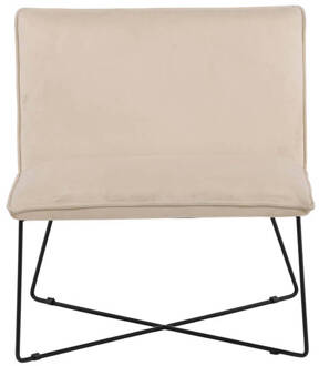 Hioshop X-lounge fauteuil velours offwhite. Multicolor