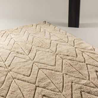 Hioshop Zoe vloerkleed 400x300cm beige.