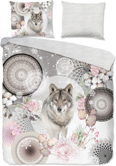 Hip Dekbedovertrek Katoen-Flanel - Isaci - Tweepersoons (200x200 Cm) - Meerkleurig Flanel Katoen - Dieren & Natuur & Bloemen - HIP - Dekbed-Discounter.nl - 200 x 200/220 cm