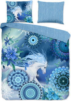 Hip Dekbedovertrek Katoen-Flanel - Lumi - Eenpersoons (140x200 Cm) - Meerkleurig Flanel Katoen - Dieren & Natuur & Bloemen - HIP - Dekbed-Discounter.nl - 140 x 200/220 cm