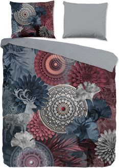 Hip Dekbedovertrek Katoen-Flanel - Makenna - Eenpersoons (140x200 Cm) - Meerkleurig Flanel Katoen - Dieren & Natuur & Bloemen - HIP - Dekbed-Discounter.nl - 140 x 200/220 cm