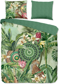 Hip Dekbedovertrek Katoen-Satijn - Abhita - Lits-Jumeaux (240x220 Cm) - Meerkleurig & Groen Katoen-satijn Katoen - Dieren & Natuur & Bloemen - HIP - Dekbed-Discounter.nl