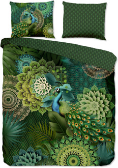 Hip Dekbedovertrek Katoen-Satijn - Agatha - Eenpersoons (140x200 Cm) - Meerkleurig & Groen Katoen-satijn Katoen - Dieren & Natuur & Bloemen - HIP - Dekbed-Discounter.nl