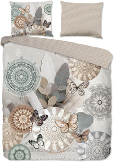 Hip Dekbedovertrek Katoen-Satijn - Alrune - Tweepersoons (200x200 Cm) - Meerkleurig Katoen-satijn Katoen - Dieren & Natuur & Bloemen - HIP - Dekbed-Discounter.nl - 200 x 200/220 cm