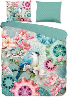 Hip Dekbedovertrek Katoen-Satijn - Eldisa - Lits-Jumeaux (240x220 Cm) - Meerkleurig & Roze Katoen-satijn Katoen - Dieren & Natuur & Bloemen - HIP - Dekbed-Discounter.nl Meerkleurig,Roze - 240 x 200/220 cm