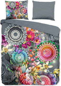 Hip Dekbedovertrek Katoen-Satijn - Olinga - Eenpersoons (140x200 Cm) - Meerkleurig Katoen-satijn Katoen - Dieren & Natuur & Bloemen - HIP - Dekbed-Discounter.nl - 140 x 200/220 cm