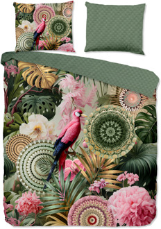 Hip Dekbedovertrek Katoen-Satijn - Palay - Lits-Jumeaux (240x220 Cm) - Meerkleurig & Groen Katoen-satijn Katoen - Dieren & Natuur & Bloemen - HIP - Dekbed-Discounter.nl Meerkleurig,Groen - 240 x 200/220 cm