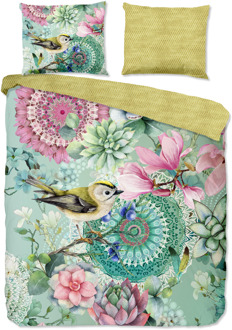 Hip Dekbedovertrek Katoen-Satijn - Xabine - Lits-Jumeaux (240x220 Cm) - Meerkleurig Katoen-satijn Katoen - Dieren & Natuur & Bloemen - HIP - Dekbed-Discounter.nl - 240 x 200/220 cm