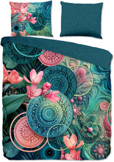 Hip Dekbedovertrek Katoen-Satijn - Zarha - Lits-Jumeaux (240x220 Cm) - Meerkleurig & Blauw Katoen-satijn Katoen - Natuur & Bloemen - HIP - Dekbed-Discounter.nl Meerkleurig,Blauw - 240 x 200/220 cm