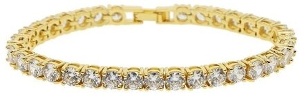 Hip Hop Mannen Armband Iced Out Enkele Rij Strass Ketting Bling Tennis Charme Armbanden Zirconia Armbanden Link Chain Sieraden Goud-kleur