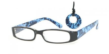 HIP Leesbril gemêleerd zwart/blauw - +1.0