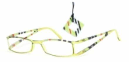 Hip Leesbril gestreept dubbel lime/zwart +1.0