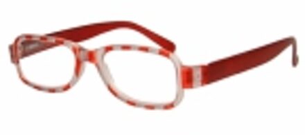 Hip Leesbril rood streep +1.5