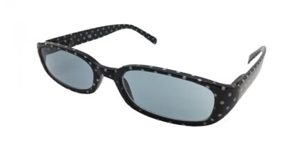HIP Zonneleesbril zwart/wit stippen - +2.0