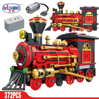 Hipac ERBO 372pcs Electric Classical Train Building Blocks Technic City Classic Power Train MOC Model Bricks Toys for Children g