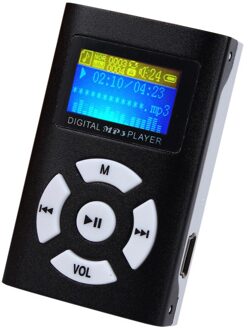 Hiperdeal Usb Mini MP3 Speler Lcd-scherm Ondersteuning 32Gb Micro Sd Tf Card Jy4 zwart