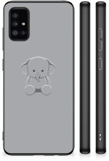 Hippe Hoesjes Samsung Galaxy A51 Telefoonhoesje met Zwarte rand Baby Olifant