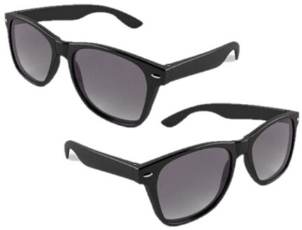 Hippe Party zonnebril - 10x stuks - zwart - plastic - UV400 - verkleedbril - carnaval/verkleed