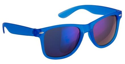 Hippe party zonnebril/feestbril met spiegelglazen - Blauw - Verkleedbrillen